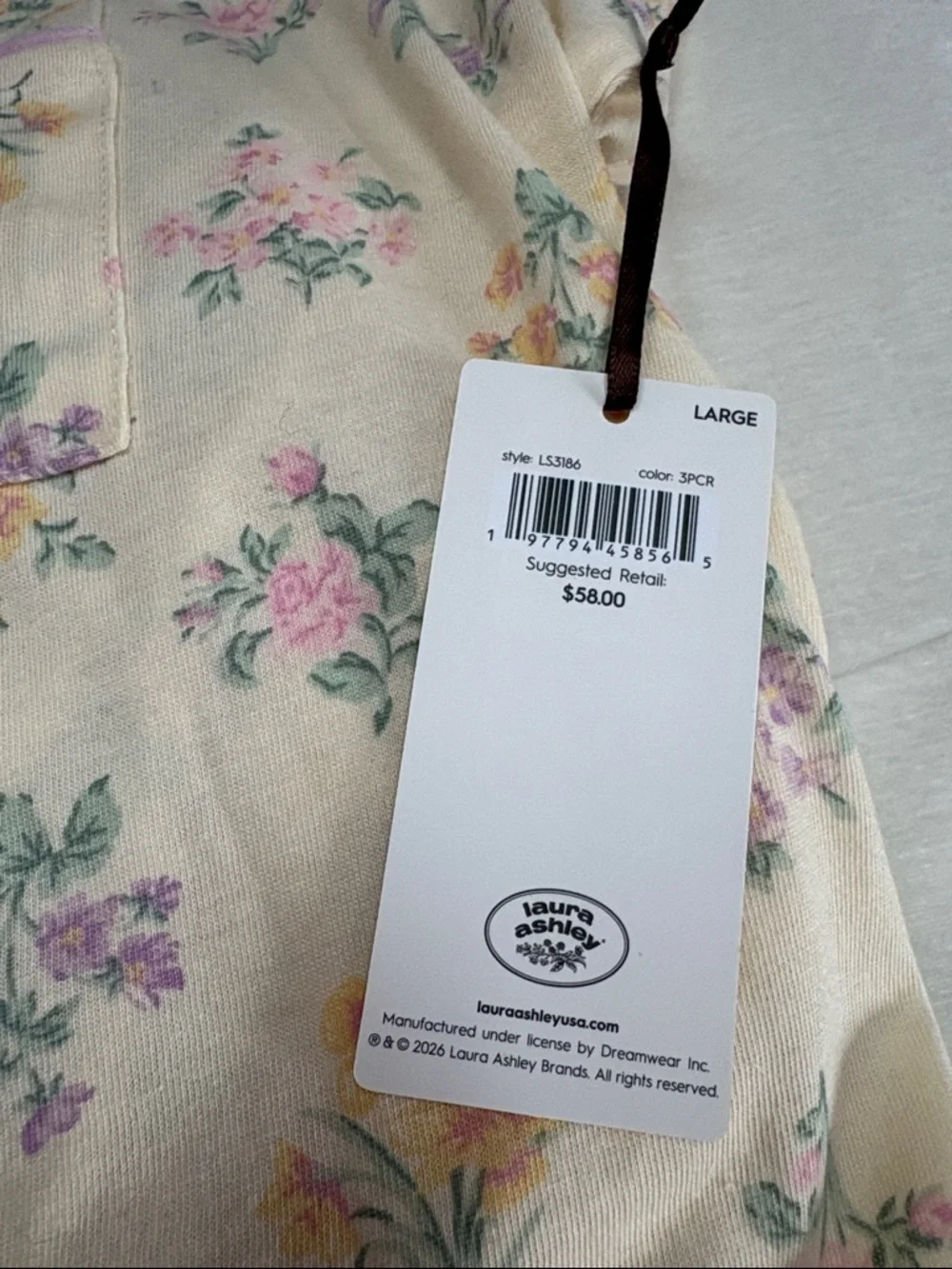 Laura Ashley Cotton Flower print Pajama Set - top, pants, shorts